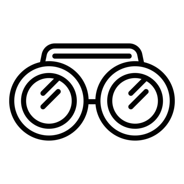 Buscar binoculares icono, estilo de esquema — Vector de stock