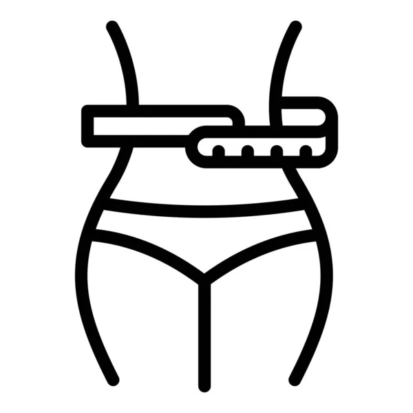 Icono del cuerpo de fitness, estilo de esquema — Vector de stock