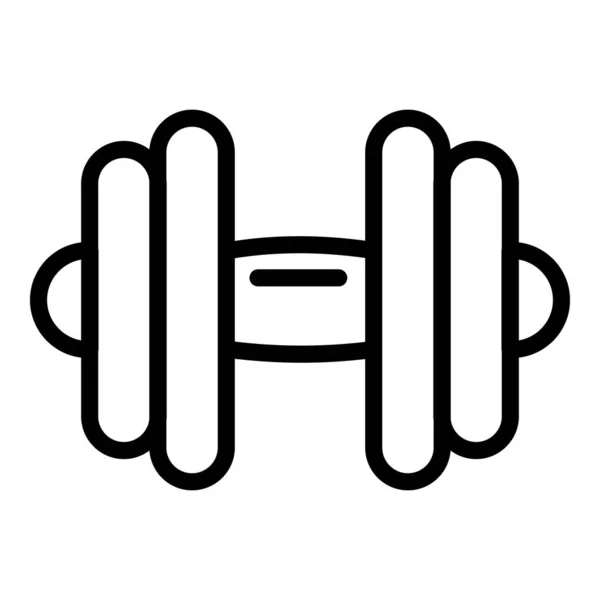 Gym dumbbell icon, outline style — Stock Vector