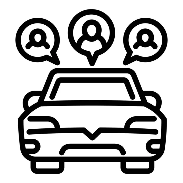 Reent car sharing icon, outline style — стоковый вектор