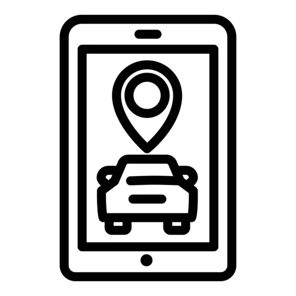 Smartphone auto delen pictogram, overzicht stijl — Stockvector