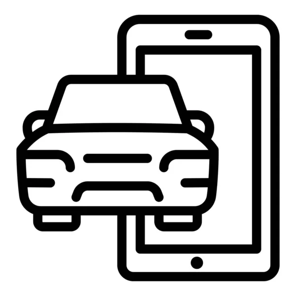 Telefoon auto delen pictogram, overzicht stijl — Stockvector