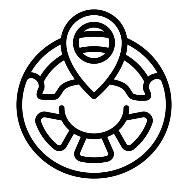 Автомобільний спільний значок керма, стиль контуру — стоковий вектор