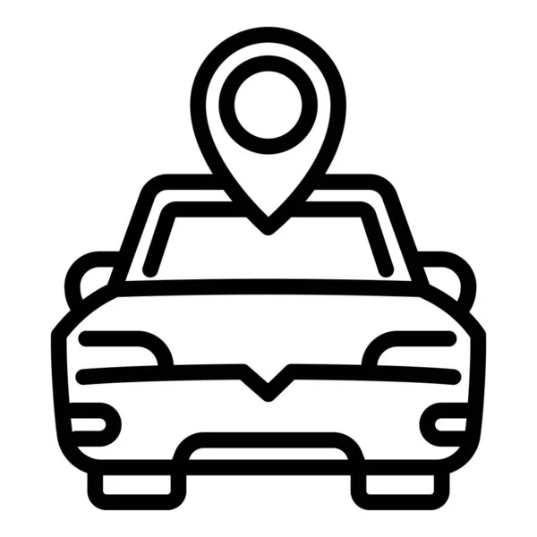 Elhelyezkedés térkép autómegosztás ikon, vázlat stílus — Stock Vector