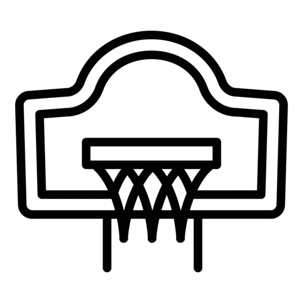 Basketball accueil panier icône, style contour — Image vectorielle