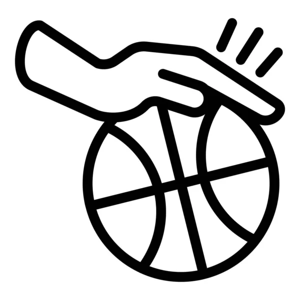 Icône de contrôle de balle de basket-ball, style contour — Image vectorielle