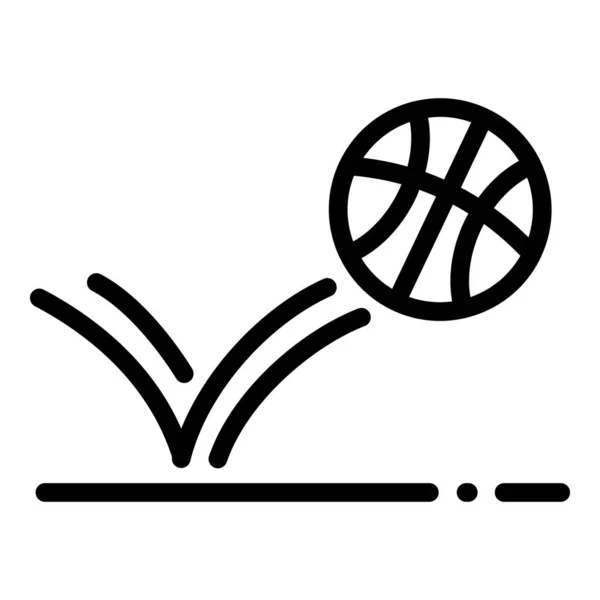 Icône de ballon de basket-ball, style contour — Image vectorielle