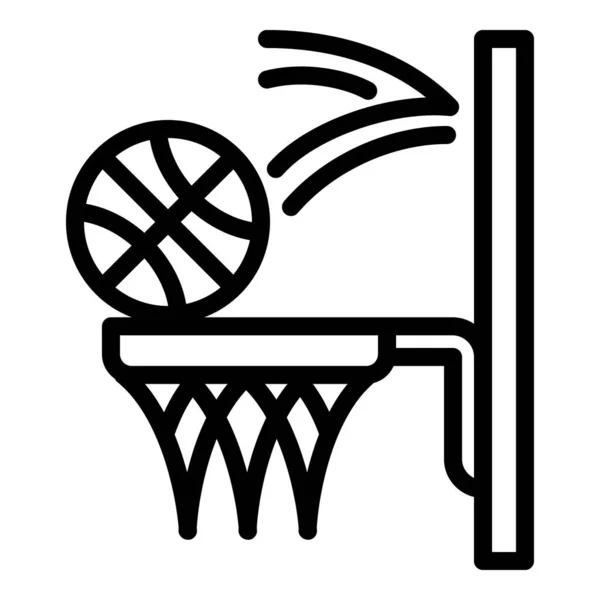 Icono de lanzamiento de baloncesto, estilo de esquema — Archivo Imágenes Vectoriales