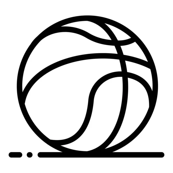 Icône de balle en caoutchouc de basket-ball, style contour — Image vectorielle