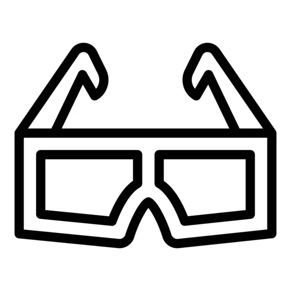 Icono de gafas de cine, estilo de esquema — Vector de stock