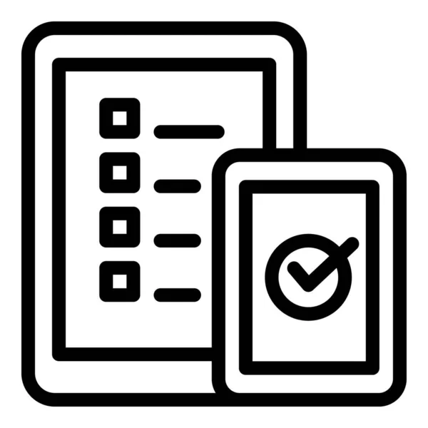 Gadget icône de vote en ligne, style contour — Image vectorielle