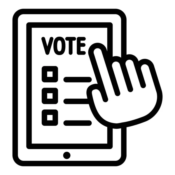 Umfrage Online-Voting-Symbol, Outline-Stil — Stockvektor