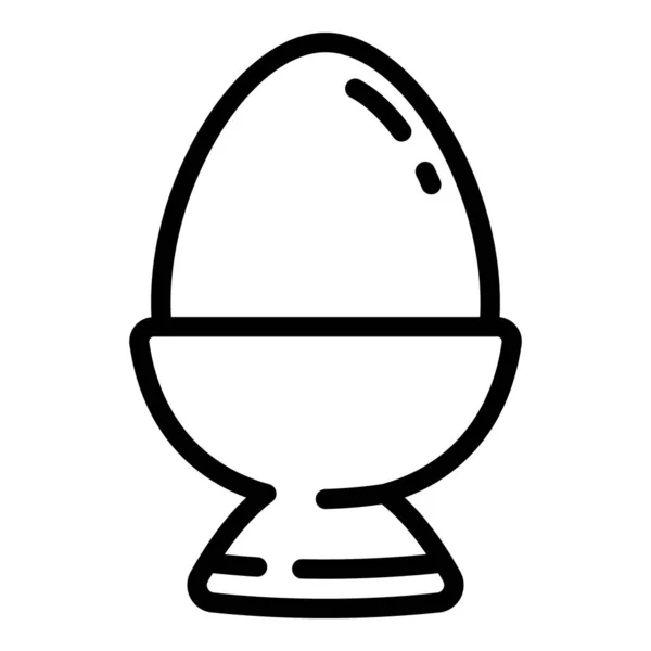 Colazione icona uovo sodo, stile contorno — Vettoriale Stock