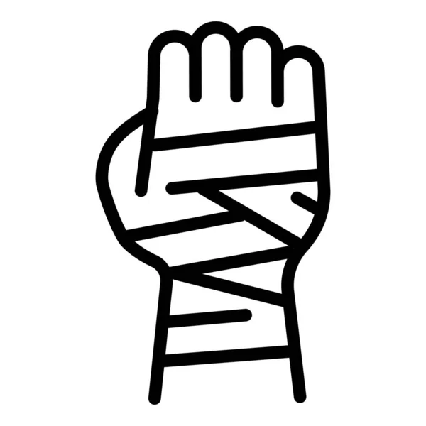 Boxhandsymbol, Outline-Stil — Stockvektor