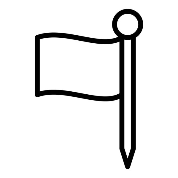 Значок красного флага крокета, стиль контура — стоковый вектор