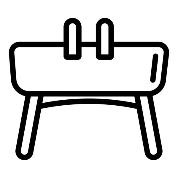 Gimnasia lado icono de caballo, estilo de contorno — Vector de stock
