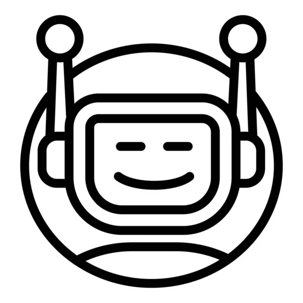 Icono de chatbot móvil, estilo de esquema — Vector de stock