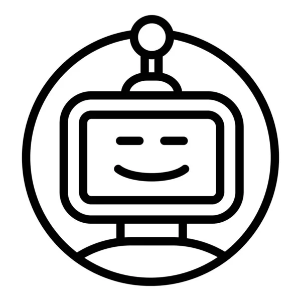 Виртуальный значок chatbot, стиль контура — стоковый вектор
