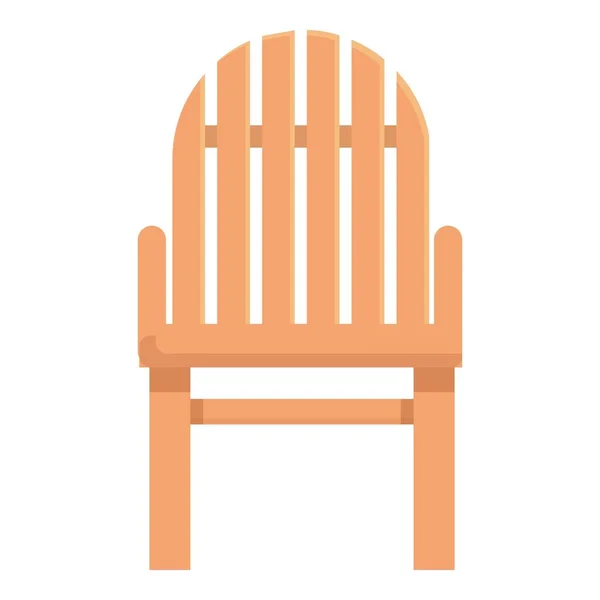 Outdoor chair icon cartoon vector. Wooden furniture — Stock Vector