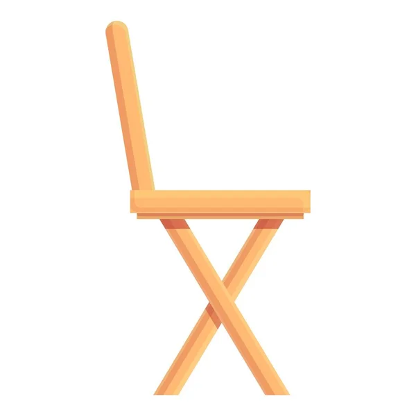 Home Ícone de cadeira de madeira vetor de desenho animado. Mobiliário exterior — Vetor de Stock