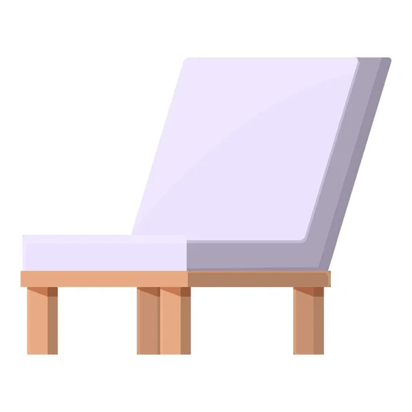 Ícone de cadeira de madeira têxtil vetor cartoon. Cadeira de piquenique macia — Vetor de Stock