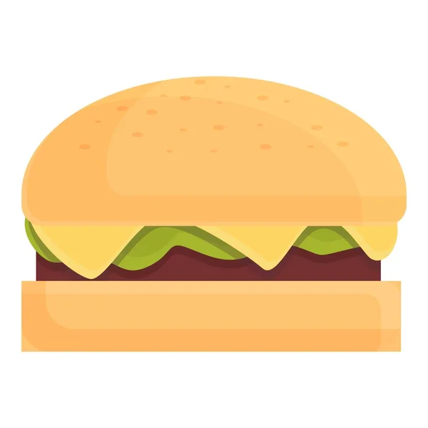 American burger icon cartoon vector. Hamburger bun — Stock Vector