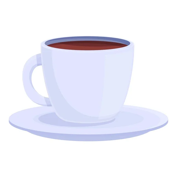 Hot κύπελλο καφέ εικονίδιο κινουμένων σχεδίων διάνυσμα. Πρωινή καφετέρια — Διανυσματικό Αρχείο