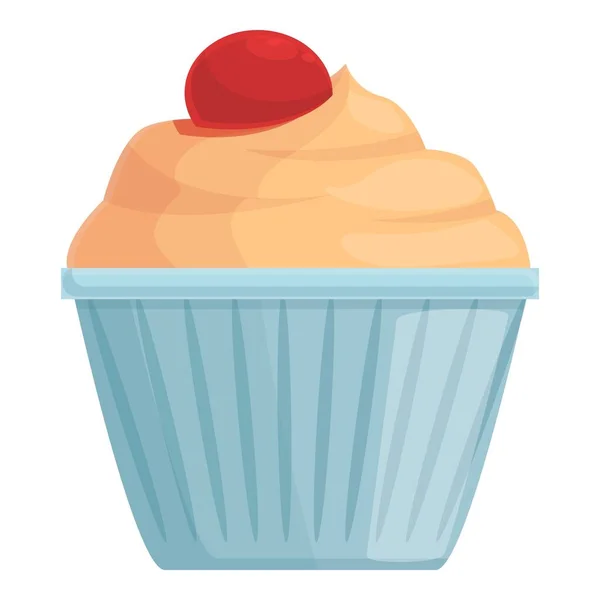 Cream cupcake icoon cartoon vector. Taartkop — Stockvector