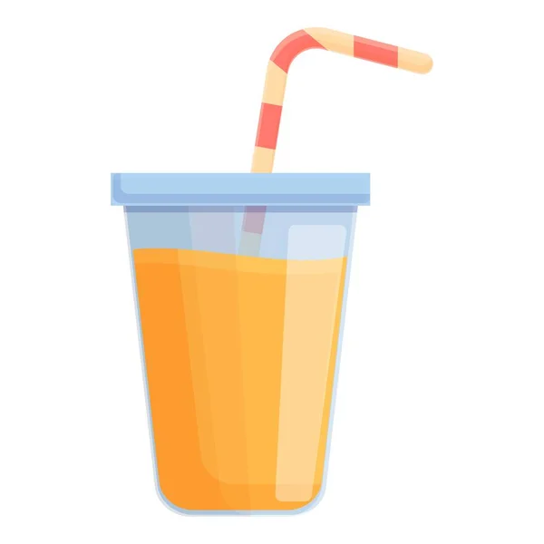Portakal suyu ikonu çizgi film vektörü. Bardak iç — Stok Vektör