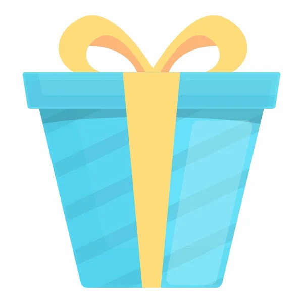 Blue gift box icon icon vector. Рождественский подарок — стоковый вектор