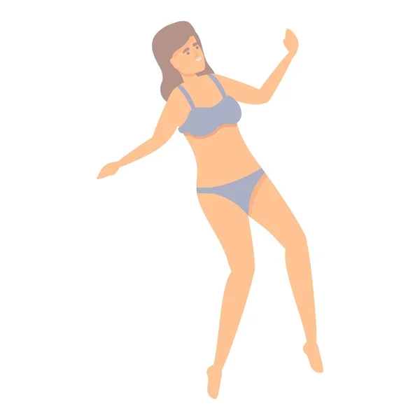 Plavání dívka ikona kreslený vektor. Vodní plavec — Stockový vektor