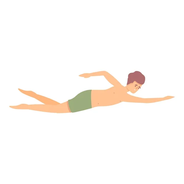 Aquapark nuotatore icona vettore cartone animato. Piscina piscina — Vettoriale Stock