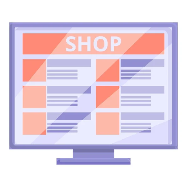 Online butik ikon tecknad vektor. Internetbutik — Stock vektor