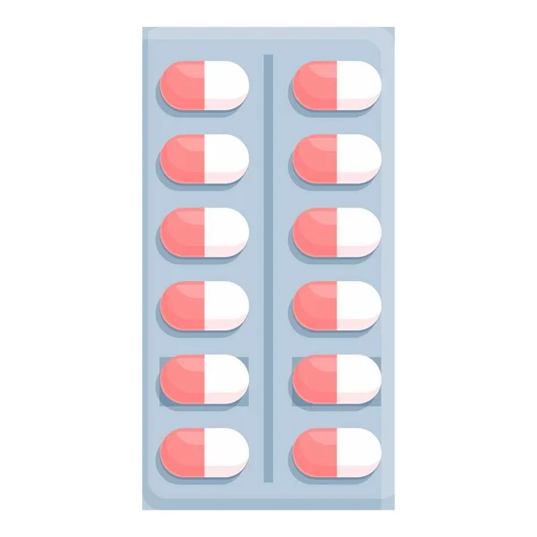 Pacchetto antidepressivo icona vettore cartone animato. Farmaco pillola — Vettoriale Stock