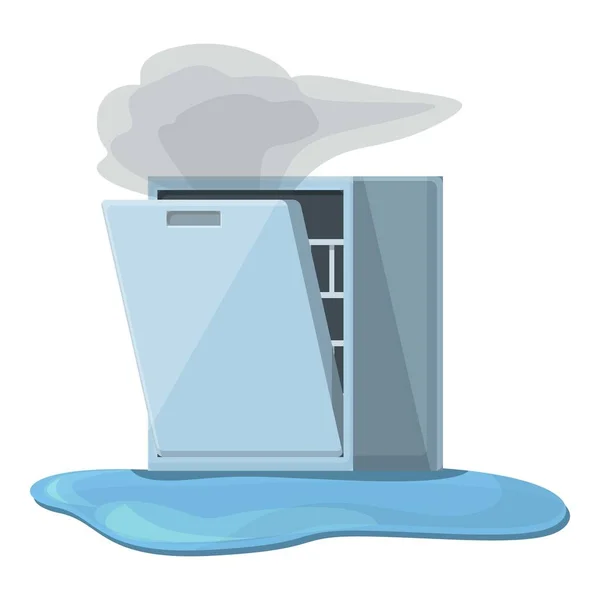 Fuite appareil lave-vaisselle icône dessin animé vecteur. Service de plombier — Image vectorielle