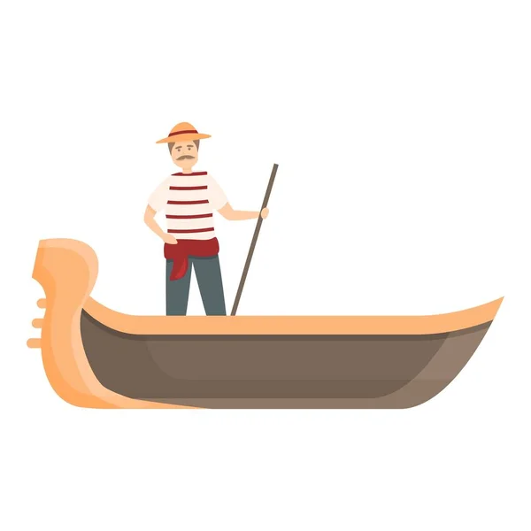 Italie gondole icône dessin animé vecteur. Venise bateau — Image vectorielle