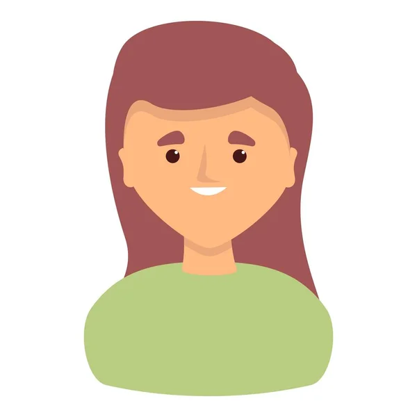Chica sonriente icono vector de dibujos animados. Mujer feliz — Vector de stock