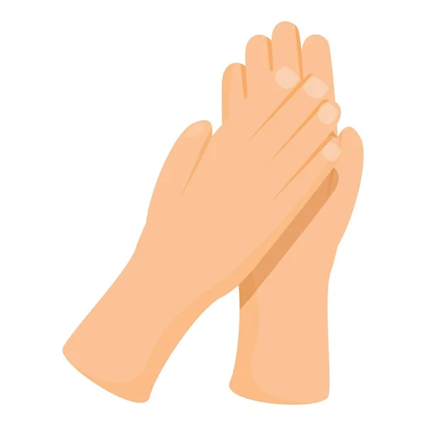 Support handclap icon cartoon vector. Hand applause — Stock Vector