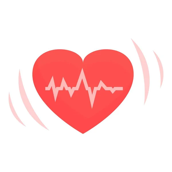 Heart rate icon cartoon vector. Heart pain — Stock Vector