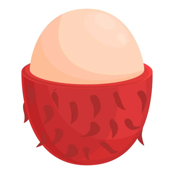 Vector de dibujos animados icono de rambután maduro. Deliciosa fruta — Vector de stock