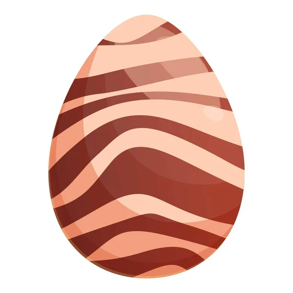 Pascua huevo de chocolate icono vector de dibujos animados. Dulces oscuros — Vector de stock