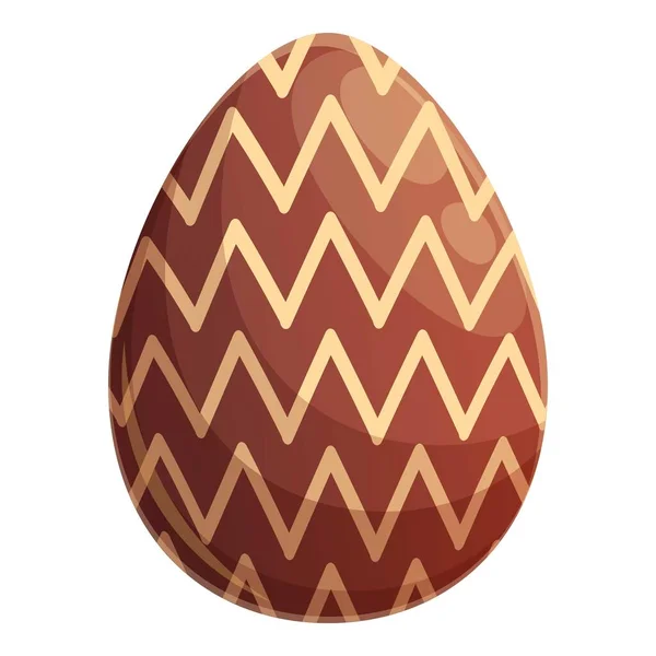 Zigzag huevo de chocolate icono vector de dibujos animados. Dulces oscuros — Vector de stock