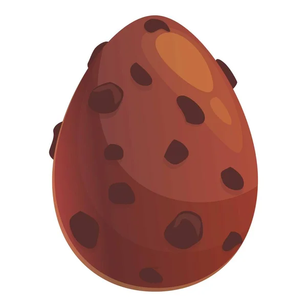 Chocolate huevo postre icono vector de dibujos animados. Dulces oscuros — Vector de stock