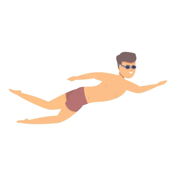 Natación icono del deporte vector de dibujos animados. Piscina para nadadores — Vector de stock