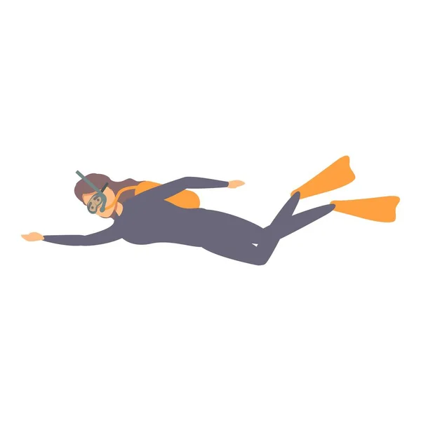 Icona di immersione in mare vettore cartone animato. Immersioni subacquee — Vettoriale Stock