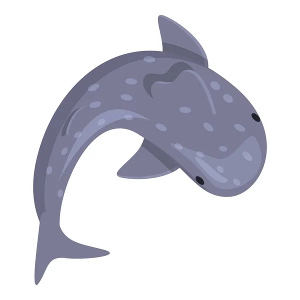 シージンベイザメのアイコン漫画のベクトル。海魚 — ストックベクタ