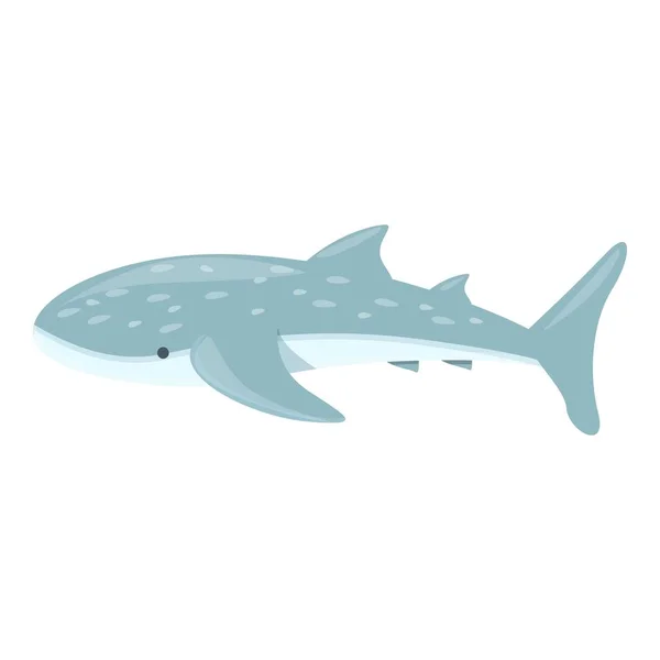 水中ジンベエザメのアイコン漫画ベクトル。海魚 — ストックベクタ