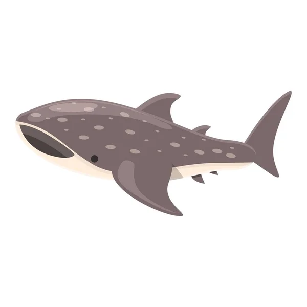 고래 상어 아이콘 만화 벡터를 다이빙시키는 것. 바다 물고기 — 스톡 벡터