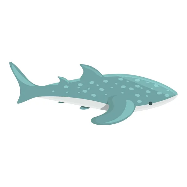 Largest whale shark icon cartoon vector. Sea fish — Stock Vector