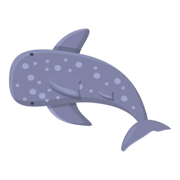 巨大なジンベエザメのアイコン漫画のベクトル。海魚 — ストックベクタ